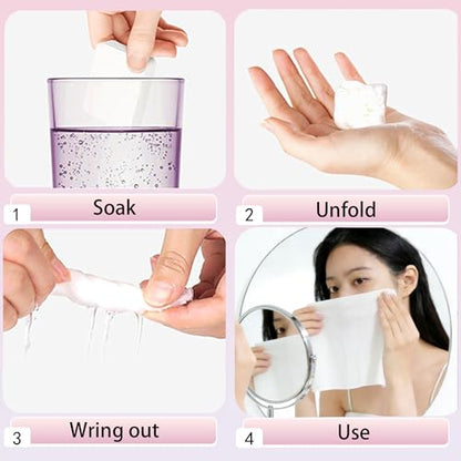 100 PCS Compressed Face Towels – Portable Eco-Friendly Cotton Tablets for Travel, Camping, Hiking, Sports, and Beauty – Disposable Hand Wipes Pink (11x8.7 Inches) Pink - size: 1 Count (Pack of 100)