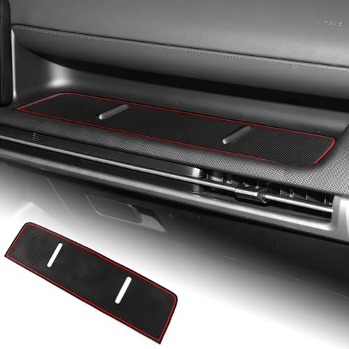 Door Slot Mats for Hyundai Tucson 2025 Passenger Side Door Sill Mat Anti-Slip Interior Mats Center Console Liner Accessories (Red) - color: Red