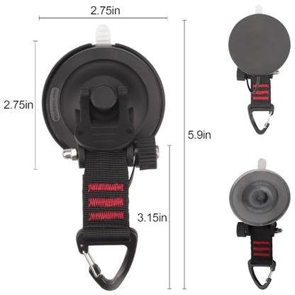 Heavy Duty Suction Cup Hooks, Car Camping Essentials Tie Down Anchor, Window Hooks, Glass Suction Cups, RV Van Car Awning, SUV Tent, Truck Camping, 4 Pcs - color: Red Line - 4 pcs