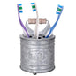 Autumn Alley Farmhouse Toothbrush Holders for Bathrooms - Rustic Galvanized Tooth Brush Holder - Farmhouse Bathroom Accessories Country Decor, Toothpaste & Electric Kids Toothbrush Compartment, Grey