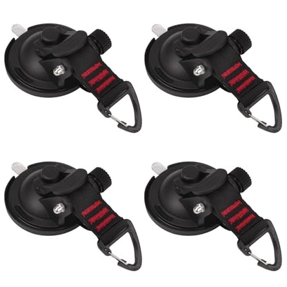 Heavy Duty Suction Cup Hooks, Car Camping Essentials Tie Down Anchor, Window Hooks, Glass Suction Cups, RV Van Car Awning, SUV Tent, Truck Camping, 4 Pcs - color: Red Line - 4 pcs