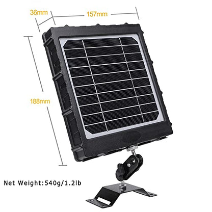 Trail Camera Solar Panel,WILDGAMEPLUS 14W 8000mAh 12V/1.2A 9V/1.6A 6V/2.4A IP66 Waterproof Rechargeable Charger with Cables for Outdoor Trail Game Camera and 12V LED Light WG-8000