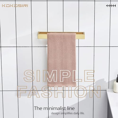 KOKOSIRI Towel Bar Brushed Gold Hand Towel Holder 12 Inch Kitchen Towel Hanger Rack Stainless Steel Bathroom Hardware Wall Mounted, 1 Pack B4008BG-L12 - color: Brushed Gold, size: 12-Inch