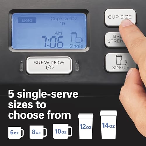 Hamilton Beach FlexBrew Trio 2-Way Coffee Maker, Compatible with K-Cup Pods or Grounds, Combo, Single Serve & Full 12c Pot, Black - Fast Brewing (49902) - color: Black, Fast Brewing, Removable Reservoir