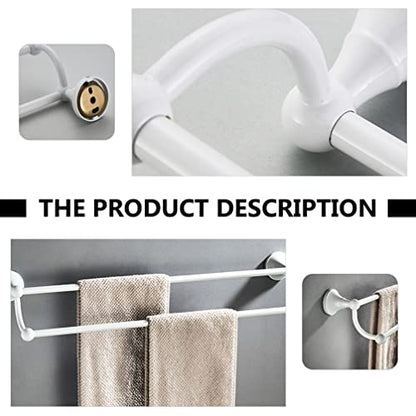 Angoily Wall Mounted Towel Rack Double Pole Bathroom Towel Holder with Shelf Bathrobe Holder and Storage Shelf for Wall 21.65 X 5.51 X 2.20 in 1 Pack