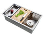 STARSTAR Workstation Ledge Undermount Single Bowl 304 Stainless Steel Kitchen Sink, With Grid, Colander, Cutting Board (30 x 19) - size: 30 x 19