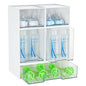 Vtopmart Stackable Storage Drawers Set of 5, Plastic Organizer Bins for Baby Bottle, Beauty Supplies Storage, Ideal for Kichen Countertop, Vanity, Bathroom, Cabinet, Pantry Organization,White - style: White-2 Small+2 High+1 Wide