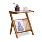 Tiita Rattan Side Table, Mid Century Nightstand, Bamboo Accent Bedside Tables, Glass Coffee Tables, Boho Wooden End Table with Storage for Small Space, Living Room and Bedroom - color: Rattan-l-brown