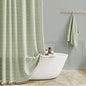 BTTN Stall Fabric Shower Curtain - 54 x 78 Inches Boho Linen Heavy Duty Tassel Shower Curtain Set with 10 Hooks, Narrow Rustic Modern Farmhouse Bohemian Thick Shower Curtains for Bathroom - Sage Green - color: A - Sage Green, size: 54"W x 78"L (Pack of 1)