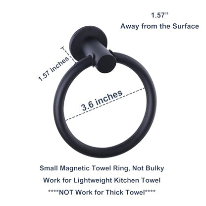Magnetic Towel Holder for Refrigerator, Magnet Towel Ring Hand Towel Bar Hook Hanger for Fridge, Kitchen Dishwasher, Stove, Oven, Sink, Laundry Washer, Dryer, Black