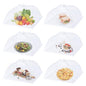 Husfunov 6 Pack Mesh Food Covers,17"Lx17"W Large Food Cover,White Nylon Covers,Pop-Up Serving Dish Covers Tent Umbrella,for Patio Net for Outdoor Camping, Picnics, Parties,BBQ,Collapsible and Reusable