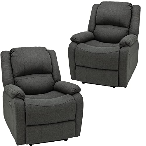 RecPro Charles Collection | 30" Zero Wall RV Recliner | Wall Hugger Recliner | RV Living Room (Slideout) Chair | RV Furniture | RV Chair | Cloth (Fossil, 2 Chairs) - color: Fossil, size: 2 Chairs