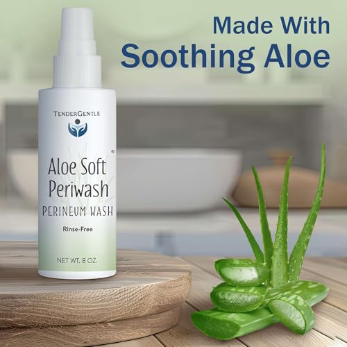 Aloe Soft Perineal Spray - 6 Pack of 8 Oz Perineal Cleanser - Rinse Free Body Wash Made with Aloe Vera Extract - Pain Relief for Postpartum, Hemorrhoid, and Incontinence - size: 6 Count