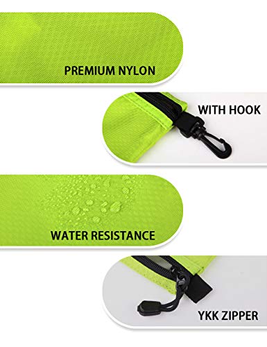 GOX Small Toiletry Bag for Men Bulk Cosmetic Bag Dopp Kit Carry On Zipper Pouch Organization Nylon Small Packing Sack Water Repellent - color: Green
