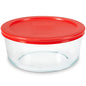 Pyrex Simply Store Glass Food Storage Container, Snug Fit Non-Toxic Plastic BPA-Free Lids, Freezer Dishwasher Microwave Safe, 7 Cup - size: 7 Cup