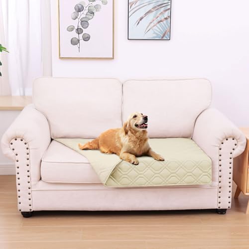 hyha Waterproof Dog Bed Blanket, Soft Pet Blankets, Waterproof Couch Cover for Dogs, Reversible Sofa Covers Washable for Furniture (30x53 Inch, Beige/Beige) - color: Beige+beige, size: 30x53 Inch