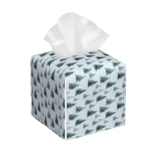 Snowy Pine Trees Tissue Box Cover Square Tissues Boxes Decorative Facial Paper Organizer for Friends, Home Nightstands Bathroom Table Decor - color: Color_6