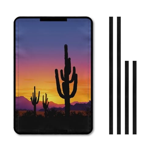 Arizona RV Door Window Shades for Inside Camper Cactus Decorative Automotive Sunvisor Protector Foldable RV Blackout Window Cover 16x25 Gift for Friends - color: Arizona Sunset Cactus