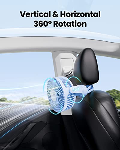 Gaiatop Mini Portable Stroller Fan, Battery Operated Small Clip on, Detachable 3 Speed Rechargeable, 360° Rotate Flexible Tripod Better Cooling for Car Seat Crib Treadmill Travel Blue - color: blue