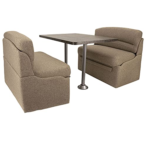 RecPro Charles 36" RV Dinette Booth | Chocolate Granite | 2 Legs - color: Chocolate Granite, size: 2 Legs