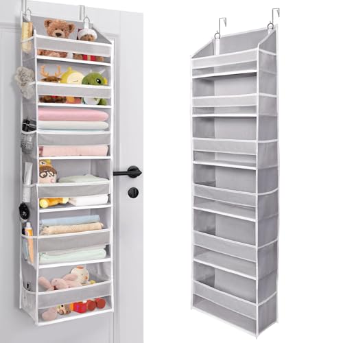 ULG Over The Door Organizer with 6 Large Pockets 12 Side Pockets, 50lbs Weight Capacity Door Hanging Organizer for Bedroom, Bathroom, Pantry, Nursery Storage, Gray - color: Light Gray, size: 1 Pack