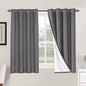 H.VERSAILTEX Linen Blackout Curtains 54 Inches Long 100% Absolutely Blackout Thermal Insulated Textured Linen Look Curtain Draperies Anti-Rust Grommet, Energy Saving with White Liner, 2 Panels, Grey - color: Grey, size: 52"W x 54"L (Pack of 2)