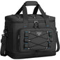 Large Insulated Cooler Bag, 50 Can Soft Sided Collapsible Ice Chest for Camping, Travel, Grocery, Kayaking & Beach (Waterproof, Leak-Proof, 30L) - color: Black