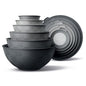 COOK WITH COLOR Mixing Bowls with Lids - 12 Piece Plastic Nesting Bowls Set includes 6 Prep Bowls and 6 Lids, Microwave Safe Mixing Bowl Set, Grey Rhombus - color: Grey Rhombus
