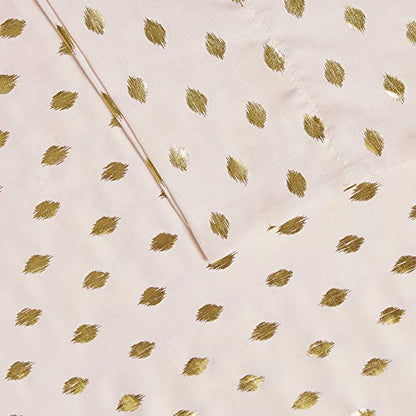 Intelligent Design Microfiber Cozy Bed Sheet Set, Modern All Season Bedding & Pillowcases, Premium 14" Elastic Pocket Fits up to 16" Mattress, Full Blush/Gold Metallic Dot 4 Piece - color: Blush/Gold Metallic Dot, size: Full