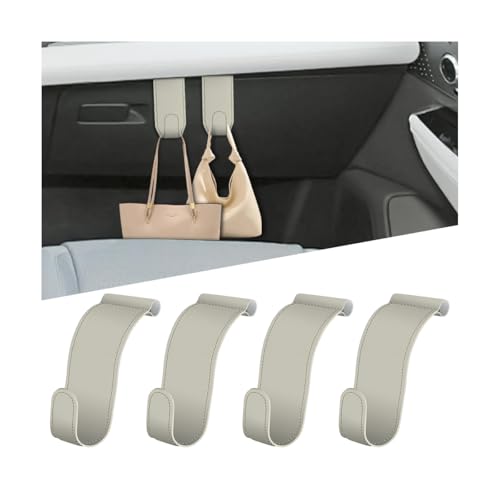 Bittwee Car Co-Pilot Glovebox Hooks, 4PCS Anti-Scratch Vehicle Passenger Seat Storage Hanger for Handbag Purse Umbrellas, Auto Interior Organizer, Universal for SUV Sedan Truck (Beige) - color: Beige/4PCS