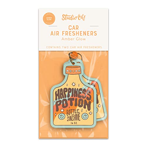 Studio Oh! Kind To All Kinds Set of 2 Hanging Car Air Freshener, Long-Lasting Fragrance, Odor Eliminator, Scented Car Accessory for Auto Interior, Decorative Air Freshener, 4 x 7.5 in