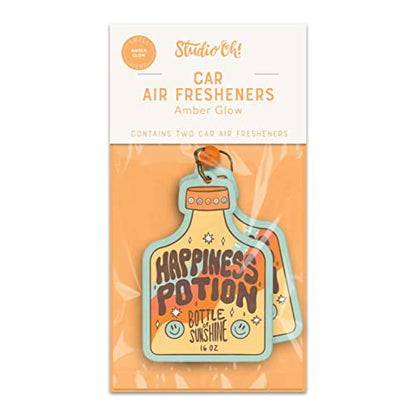 Studio Oh! Kind To All Kinds Set of 2 Hanging Car Air Freshener, Long-Lasting Fragrance, Odor Eliminator, Scented Car Accessory for Auto Interior, Decorative Air Freshener, 4 x 7.5 in