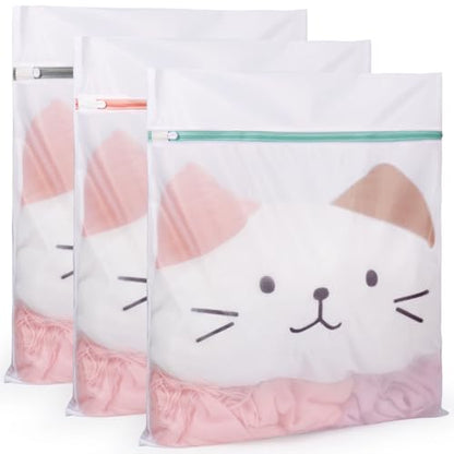 Tenn Well 3PCS Mesh Laundry Bags, 20 x 23 Inches Large Lingerie Bags for Washing Delicates, Garments, Bath Towels, Dirty Clothes, Socks, Toys, Travel - color: White, size: S (20"x23")