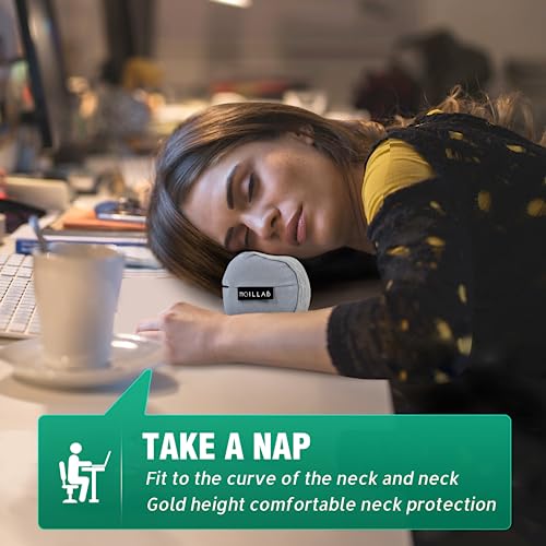 Small Travel Neck Pillow 100% Pure Memory Foam Nap Pillow, Super Soft Neck Support Travel Pillow