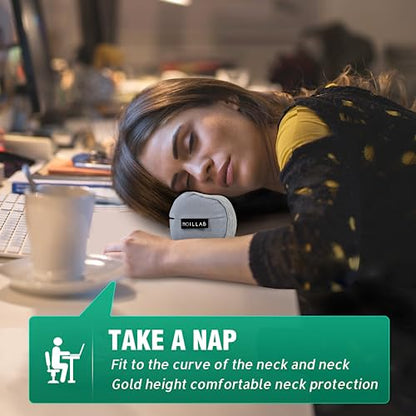 Small Travel Neck Pillow 100% Pure Memory Foam Nap Pillow, Super Soft Neck Support Travel Pillow