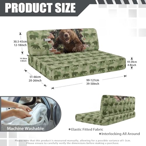 Bear RV Cushion Covers RV Camper Dinette Cushion Covers Stretch Camper Cushion Slipcovers Easy Installation Rv Accessories Replacement - color: Bear