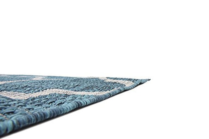 Unique Loom Outdoor Trellis Collection Area Rug (9' x 12' Rectangle, Teal/ Gray) - color: Teal/Gray, size: 9' x 12' (Rectangular)