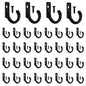 58 Pieces Key Hooks, Black Small Hooks for Hanging Hat, Jewelry, Steel Metal Hook, Kitchen Little Towel Hook with Black Screws for Farmhouse Retro Crafting Projects - color: 0.87"×0.59", Black