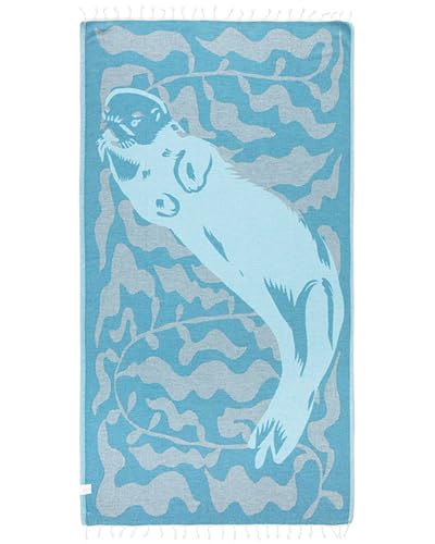 Sand Cloud Oversized Turkish Beach Towel (Mr Otter) - 100% Certified Cotton Turkish Bath Towels - Sand Resistant & Quick Dry Large Beach Towel for Pool, Yoga, Picnic & Travel - As Seen on Shark Tank - color: Mr Otter, size: Regular