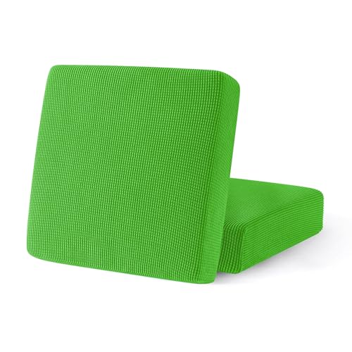 SUBRTEX Stretch Couch Slipcovers RV Covers Chair Loveseat Sofa Cushion Spandex Elastic Furniture Protector for Seat (2 Packs, Grass Green) - color: Grass Green, size: 2 pieces