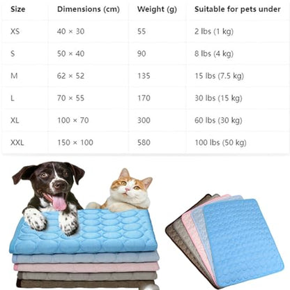 Dog Cooling Mat, Self Cooling Dog Mat Pet Pad, Protect Your Dogs from Overheating with Continuous Heat Conduction, Washable Portable Foldables for Large & Small Pet (Gray, Medium)