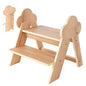 Beech Wooden Toddler Step Stool, 2-Step Foldable Stool for Kids with Non-Slip Surface, Baby Bathroom Stool for Potty Training, Bathroom Sink, Kitchen Counter with Cute Cloud Design - style: Cloud