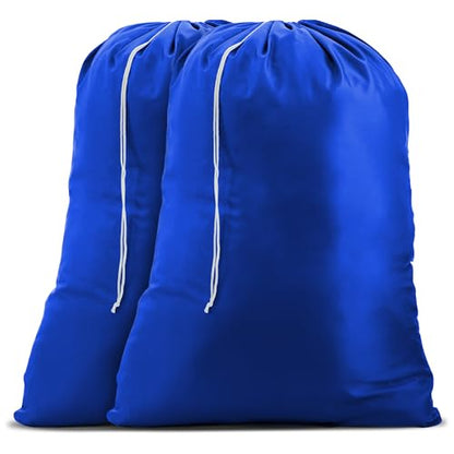 Handy Laundry Nylon XL - Large Capacity with Locking Drawstring, Machine Washable, Fits Laundry Baskets or Hampers, Holds 3 Loads of Clothes - Royal Blue (Pack of 2) - color: Royal Blue