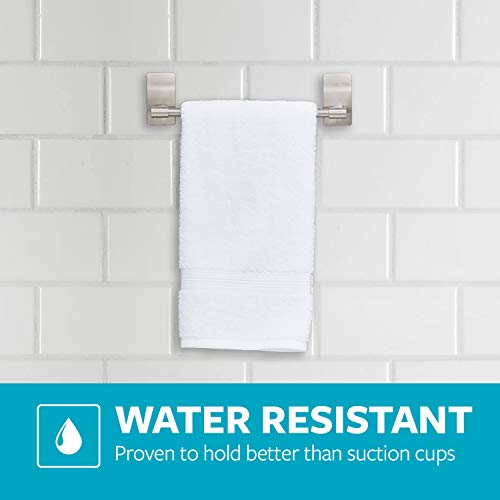 Command Hand Towel Bar Satin Nickel with 4 Water Resistant Command Strips,9" Hand Towel Holder,Holds up to 3 lb,Great for Bathroom Décor on The Wall,Inside The Cabinet,or in-The Shower,(Pack of 8) - size: 1 (Pack of 8)