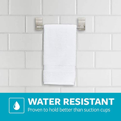 Command Hand Towel Bar Satin Nickel with 4 Water Resistant Command Strips,9" Hand Towel Holder,Holds up to 3 lb,Great for Bathroom Décor on The Wall,Inside The Cabinet,or in-The Shower,(Pack of 8) - size: 1 (Pack of 8)