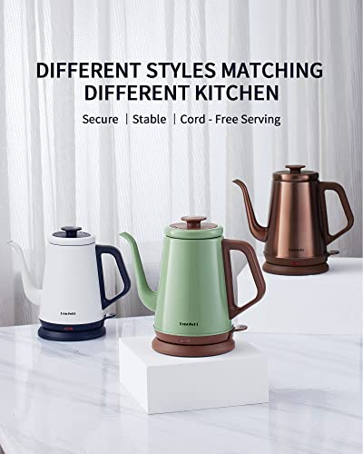 DmofwHi Gooseneck Electric Kettle(1.0L),1000W Electric Tea Kettle of 304 Stainless Steel,Auto Shut off,Coffee Kettle for Pour Over and Tea -White - color: WHITE