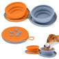 Collapsible Dog Bowls, 2-in-1 Travel Double Bowl Water Food Feeder Portable Pet Traveling Camping & Walking 25oz (Blue Orange) - color: Blue orange