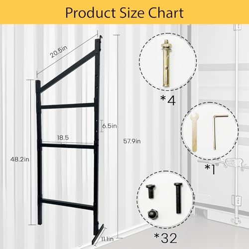 Shipping Container Shelving - 21in*58in, Industrial Cargo Trailer Shelving, Porous Adjustable interlayer spacing , Suitable for Container, Storage, Garage,Easy Installation（2 pcs） - size: 21(W)*58(H) inch - 2PCS
