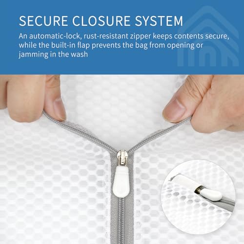 Muchfun 2Pcs Shoes Washing Machine Bag, Honeycomb Mesh Laundry Bags | for Sneaker Cleaning 8 x 8 x 15 Inches - size: 2Shoes Bag