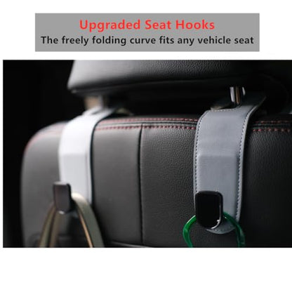JEYODA Flexible PU Vehicle Storage Hanger, Universal Hidden Multifunctional Headrest Hooks for Purses, Bags and Car, Home (Pink) - color: Pink